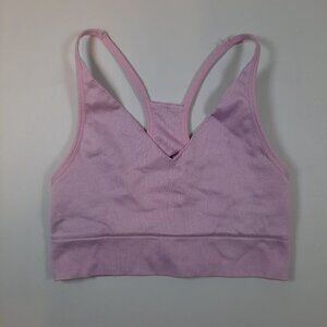 Victoria's Secret Bralette V Neck Strappy Ribbed Lightweight Womens Small PInk